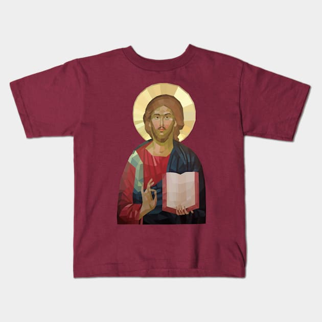 Abstract Jesus Kids T-Shirt by Ricardo77